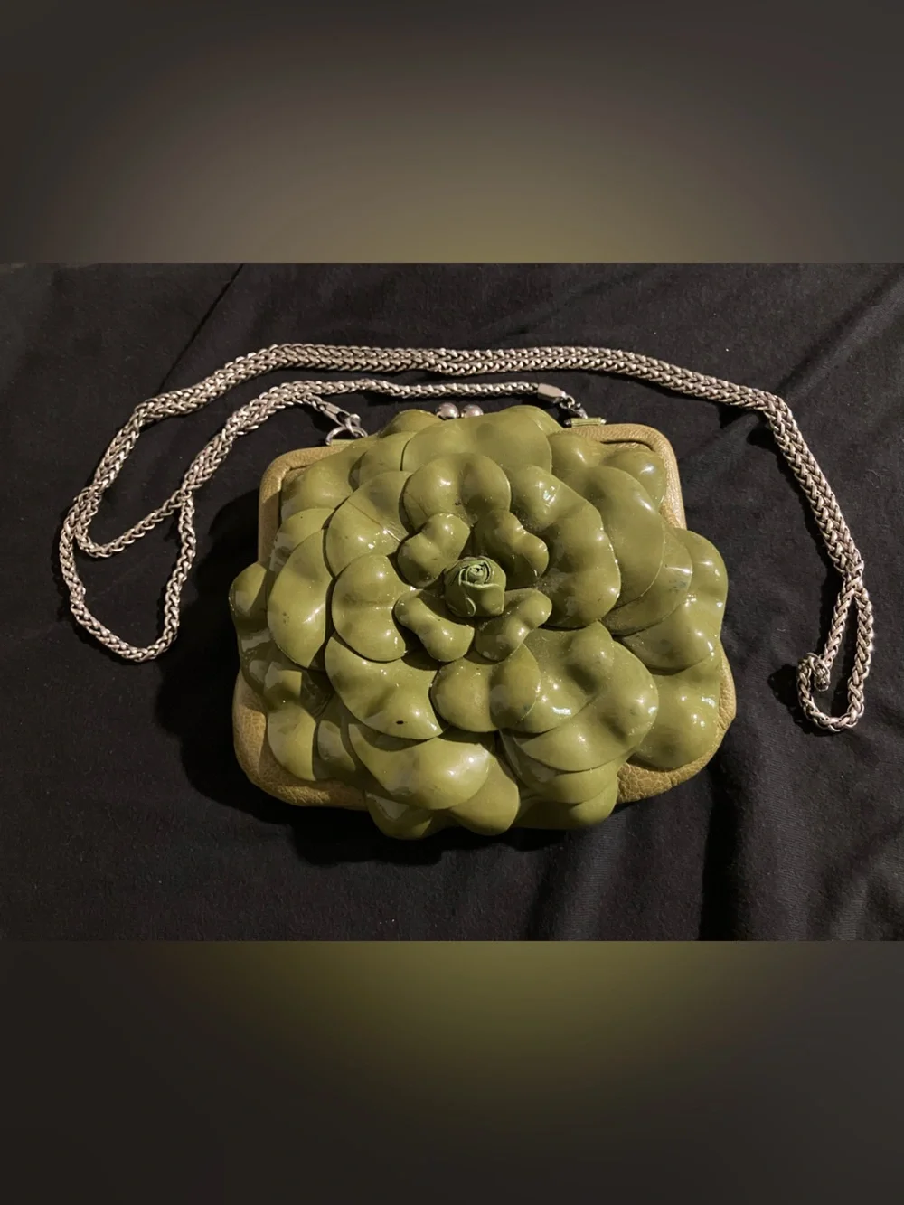 Brighton Olive Green Floral Appliqué Rosalie Crossbody - Picture 2 of 11